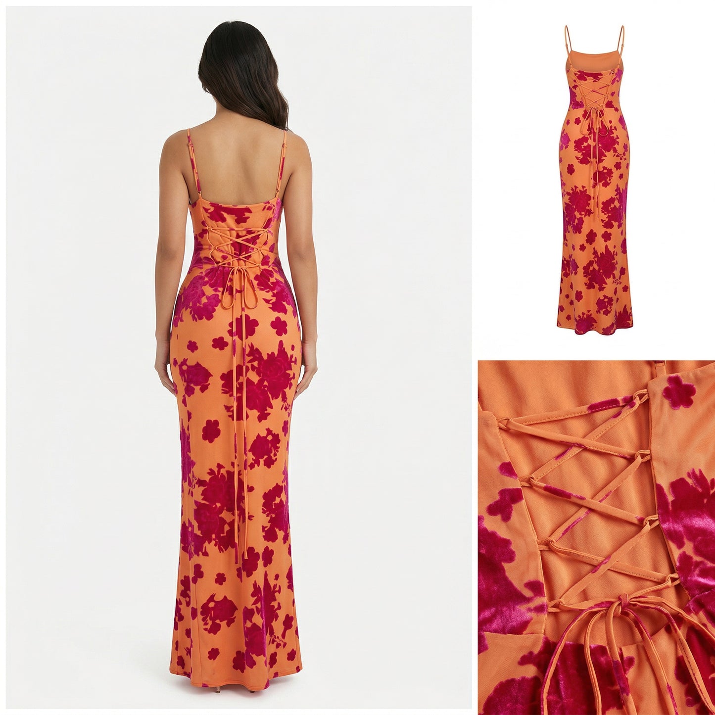 Sienna – Vestido largo halter estampado floral
