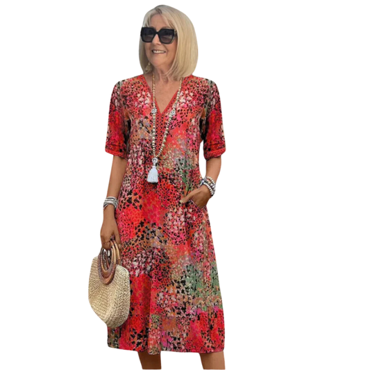 Isla – Vestido Boho Chic Estampado Vibrante