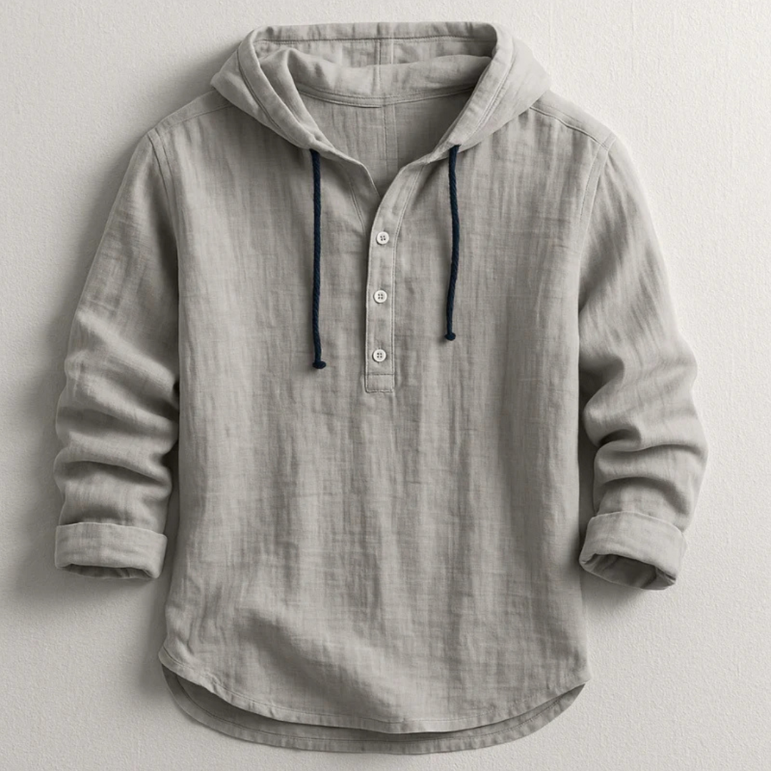 Camisa Elegante de Lino con Capucha