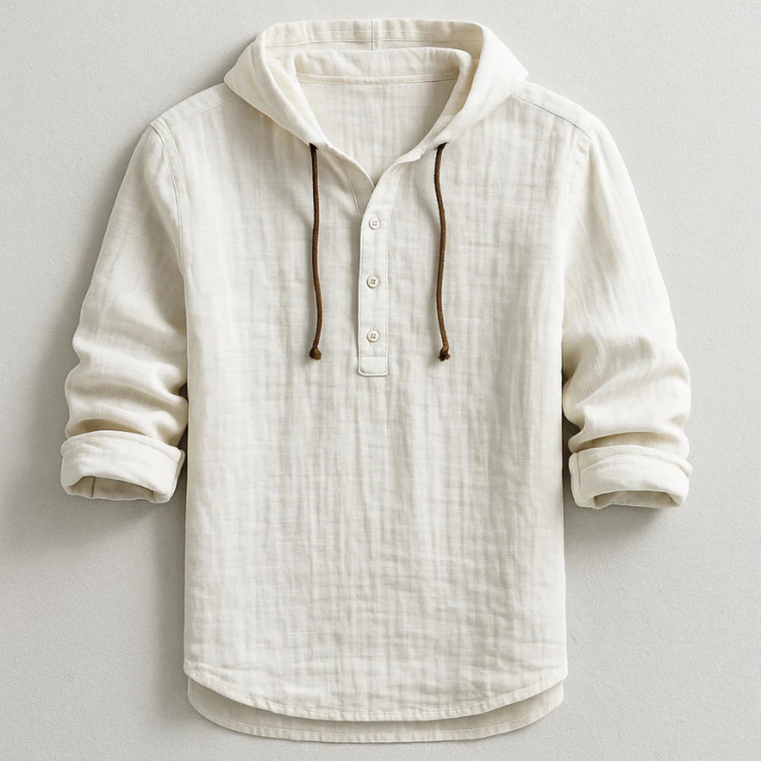 Camisa Elegante de Lino con Capucha