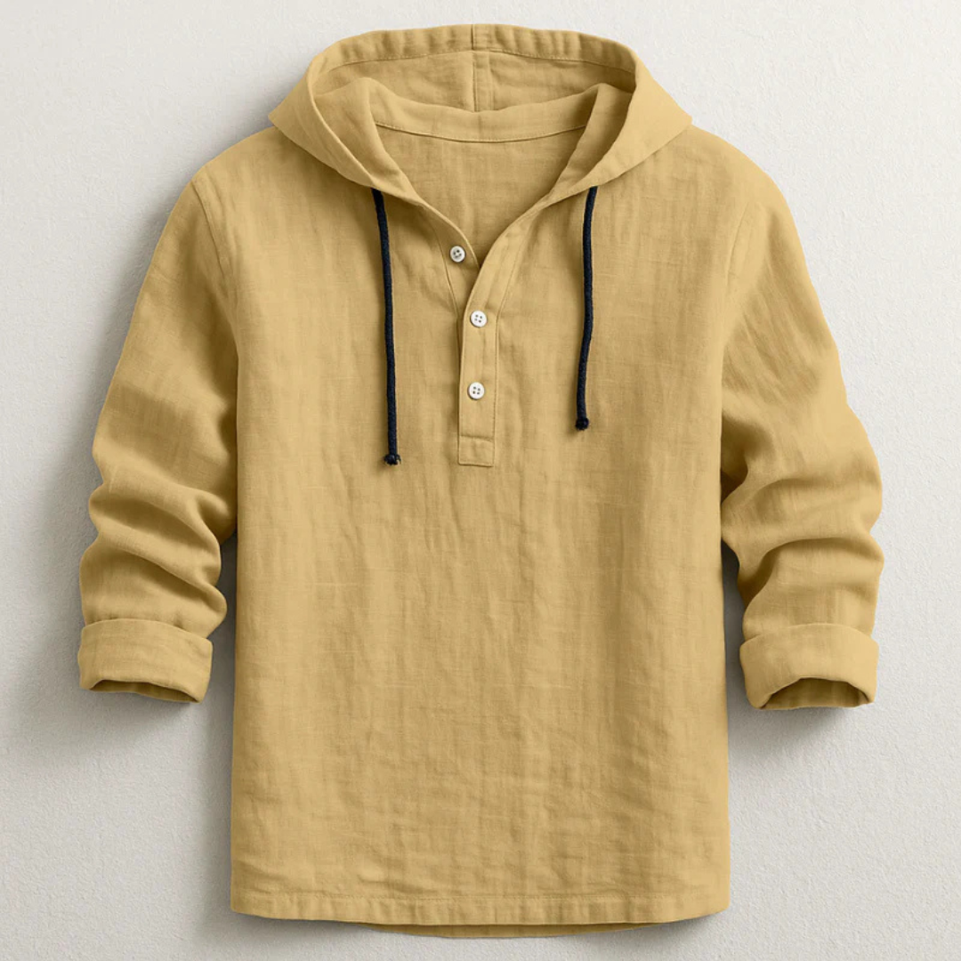 Camisa Elegante de Lino con Capucha
