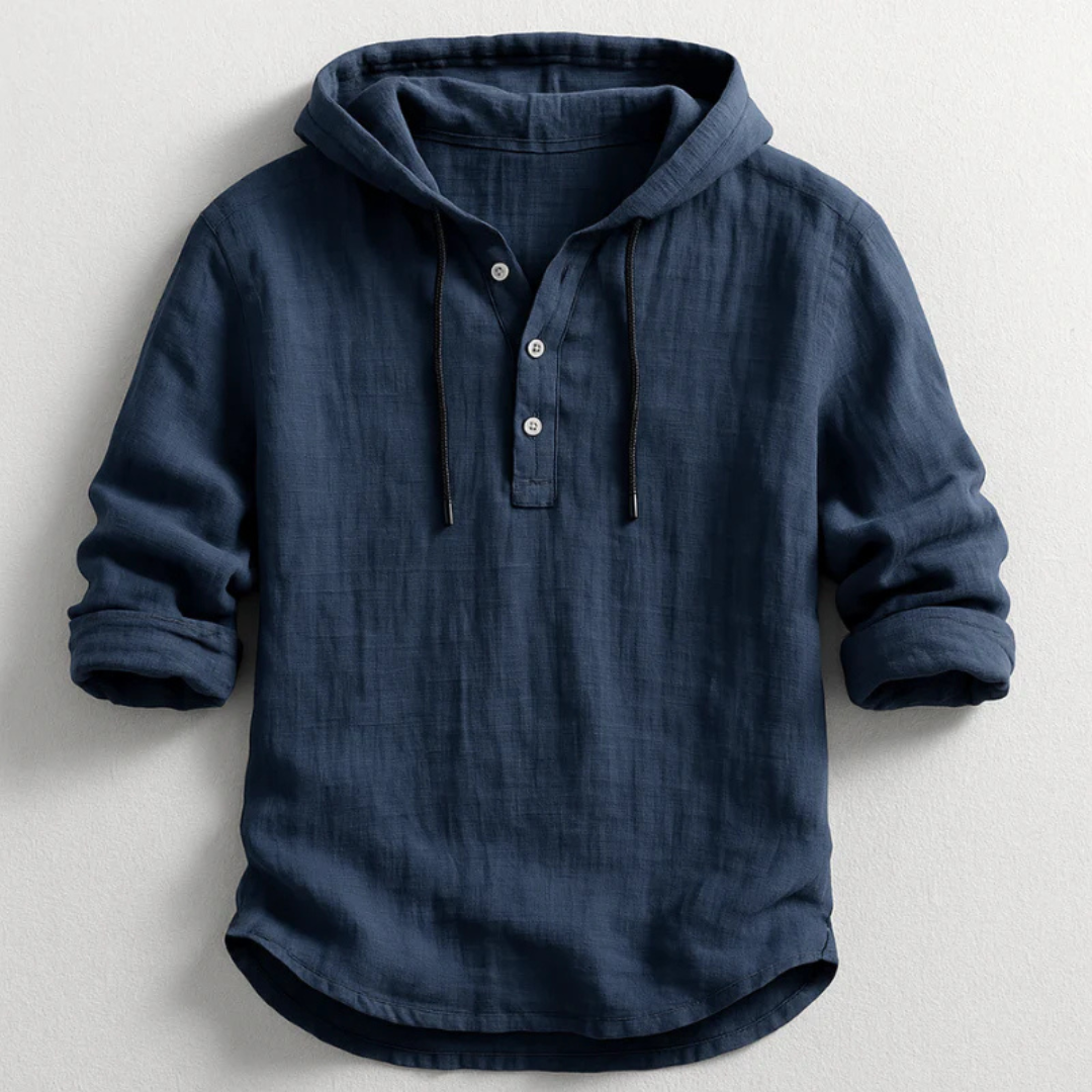 Camisa Elegante de Lino con Capucha