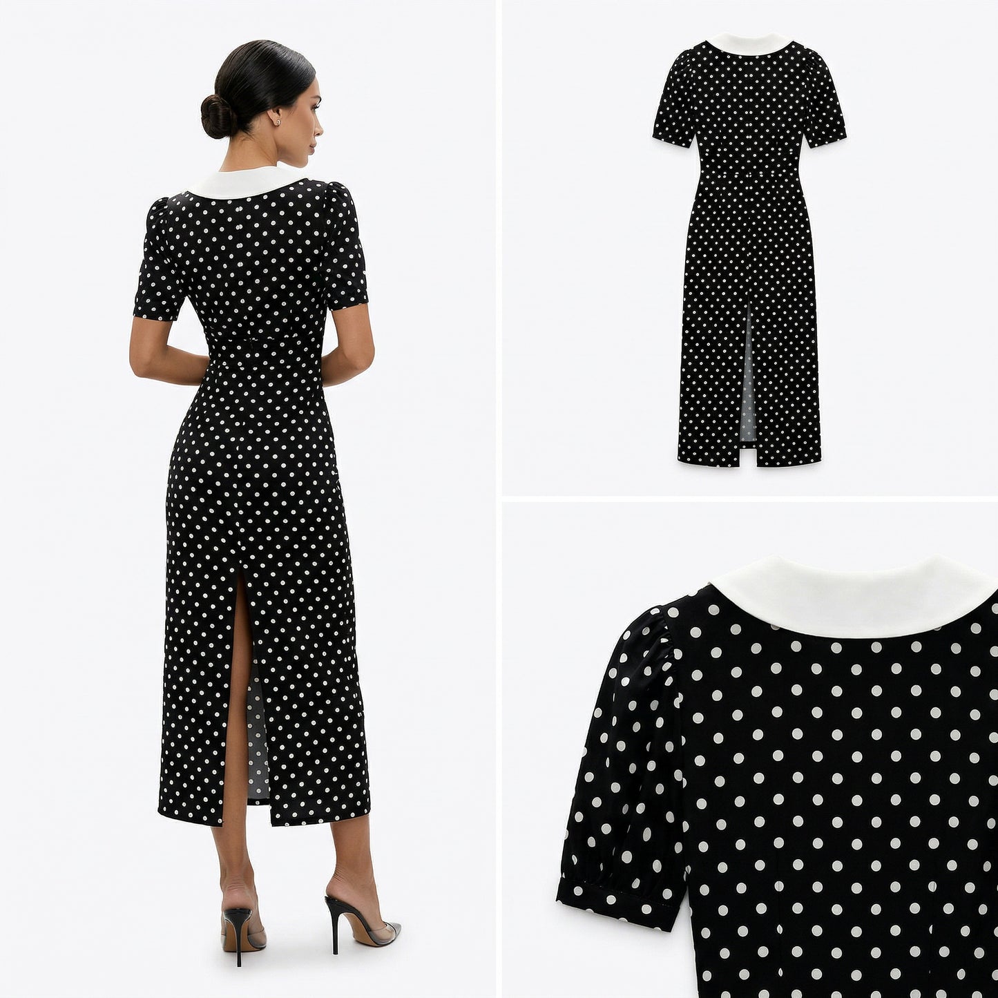 Luna - Vestido de corte elegante con estampado de lunares