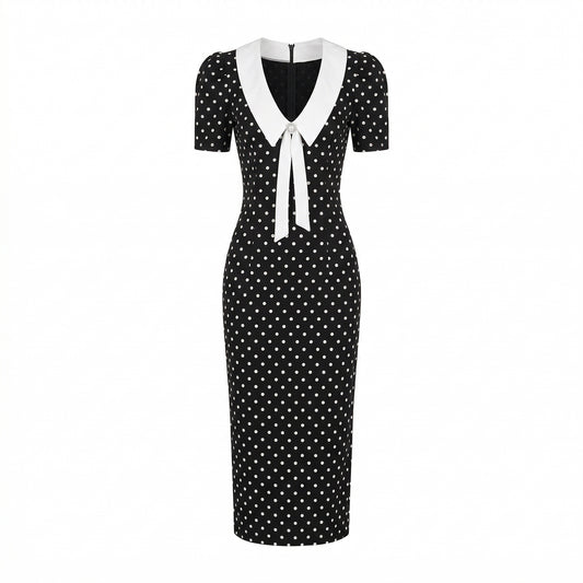 Luna - Vestido de corte elegante con estampado de lunares