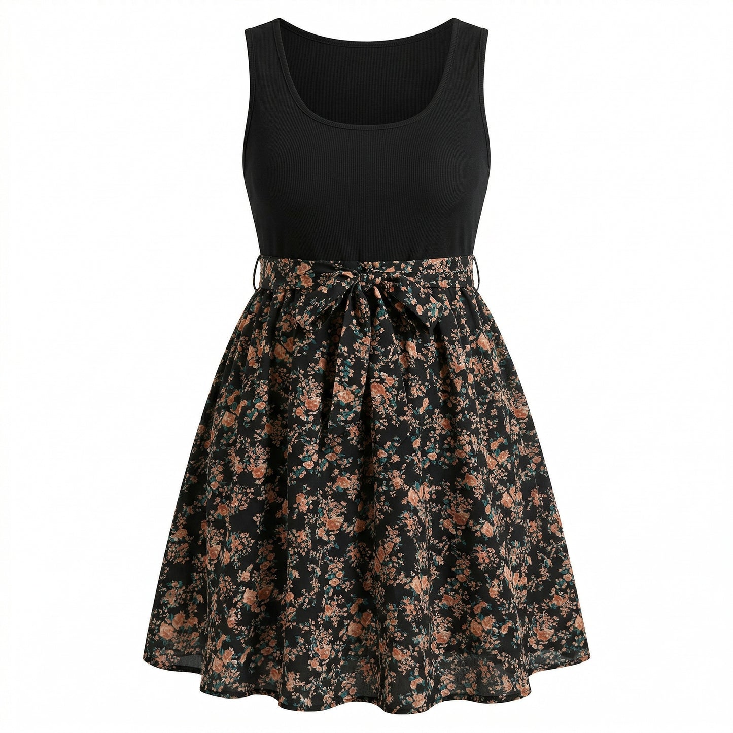 Olivia – Vestido corto estampado floral con cintura ajustable