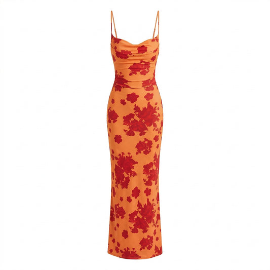 Sienna – Vestido largo halter estampado floral