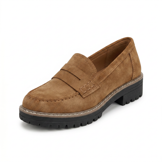 Mocasines Casual Camel con Suela Grip