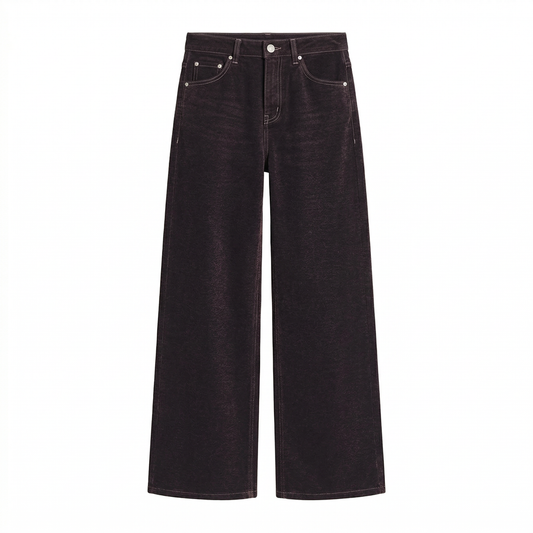 Pantalón vaquero de pierna ancha con estilo vintage y corte cómodo.