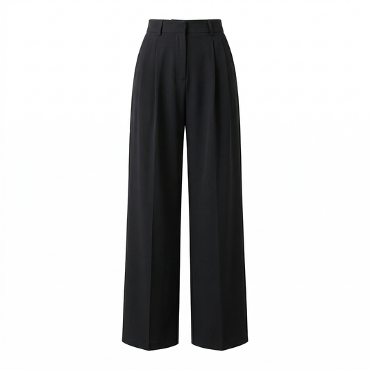 Pantalón de cintura alta con pernera ancha, cómodo y elegante.